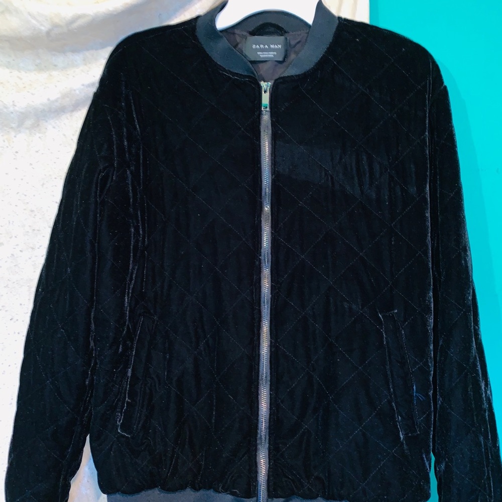 Black Velvet Bomber Jacket